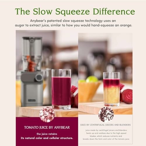 Comparaison de jus de tomate avec différentes technologies d'extraction.